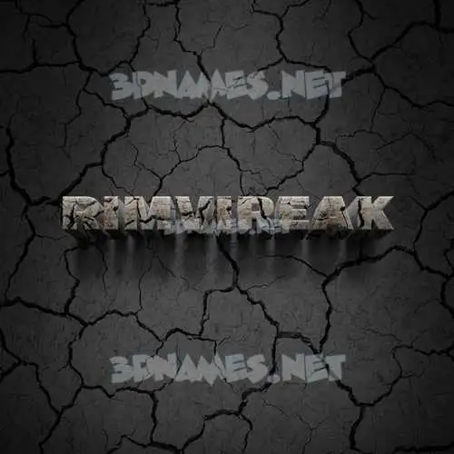 rimvireak in Cracked Stone style - 3D name wallpaper