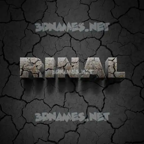 rinal in Cracked Stone style - 3D name wallpaper rinal in Cracked Stone style - 3D name wallpaper