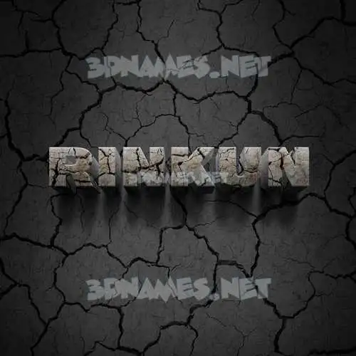 rinkun in Cracked Stone style - 3D name wallpaper