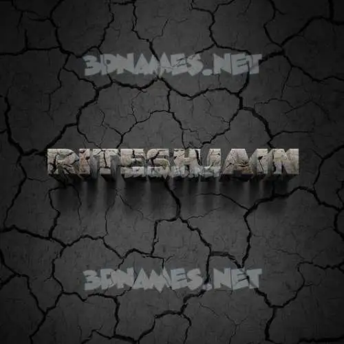 riteshjain in Cracked Stone style - 3D name wallpaper