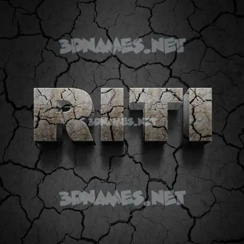 riti in Cracked Stone style - 3D name wallpaper