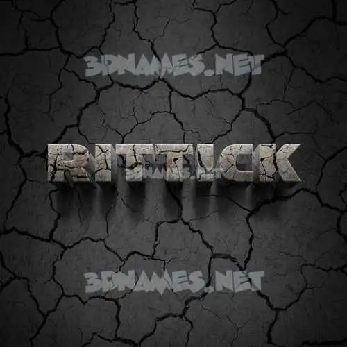 rittick in Cracked Stone style - 3D name wallpaper