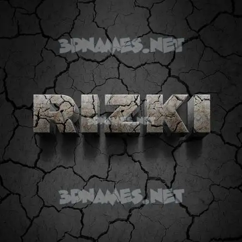 rizki in Cracked Stone style - 3D name wallpaper
