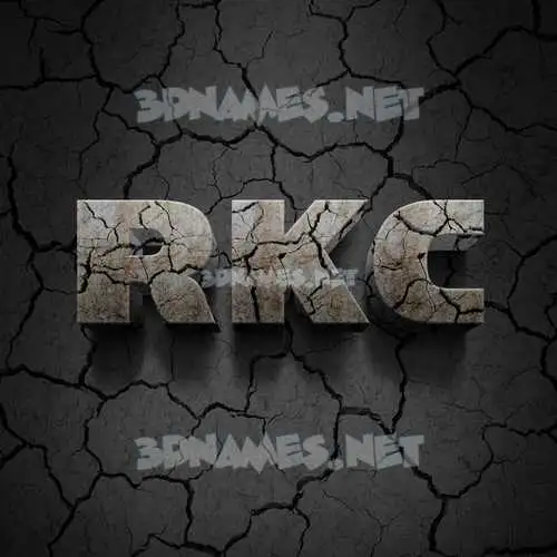 rkc in Cracked Stone style - 3D name wallpaper