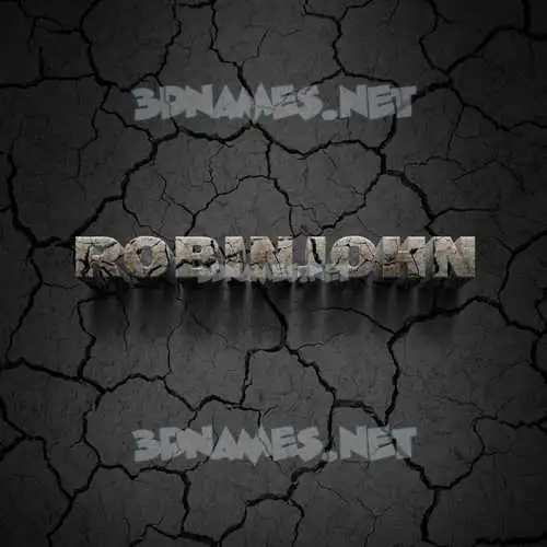 robinjohn in Cracked Stone style - 3D name wallpaper