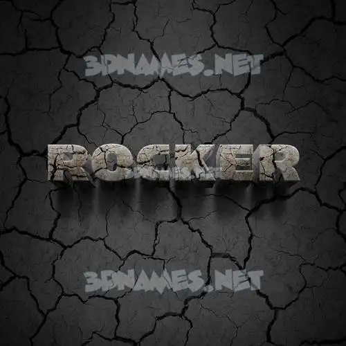 rocker in Cracked Stone style - 3D name wallpaper rocker in Cracked Stone style - 3D name wallpaper