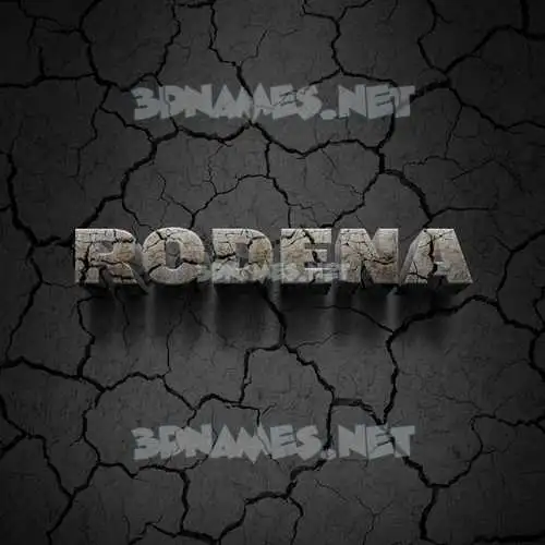 rodena in Cracked Stone style - 3D name wallpaper