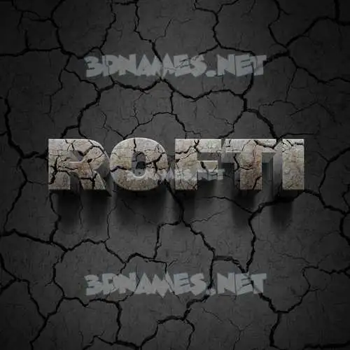rofti in Cracked Stone style - 3D name wallpaper