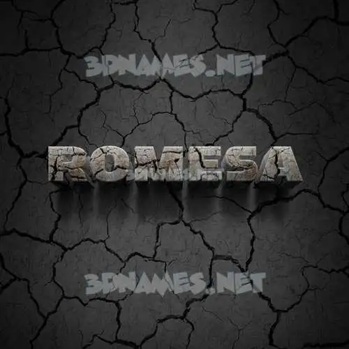 romesa in Cracked Stone style - 3D name wallpaper romesa in Cracked Stone style - 3D name wallpaper