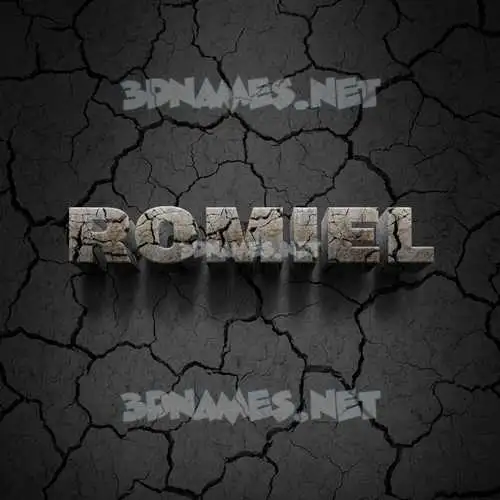romiel in Cracked Stone style - 3D name wallpaper romiel in Cracked Stone style - 3D name wallpaper