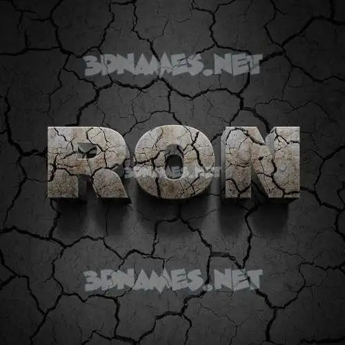 ron in Cracked Stone style - 3D name wallpaper ron in Cracked Stone style - 3D name wallpaper
