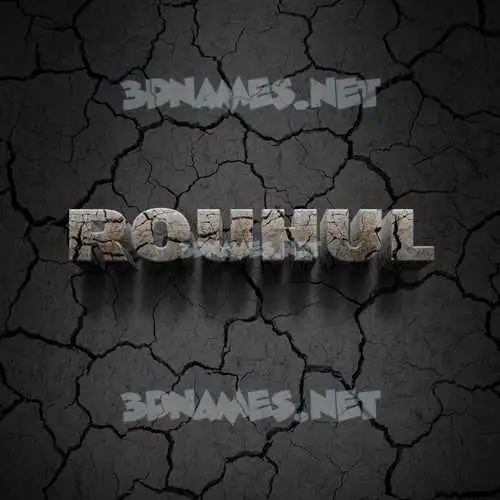 rouhul in Cracked Stone style - 3D name wallpaper rouhul in Cracked Stone style - 3D name wallpaper