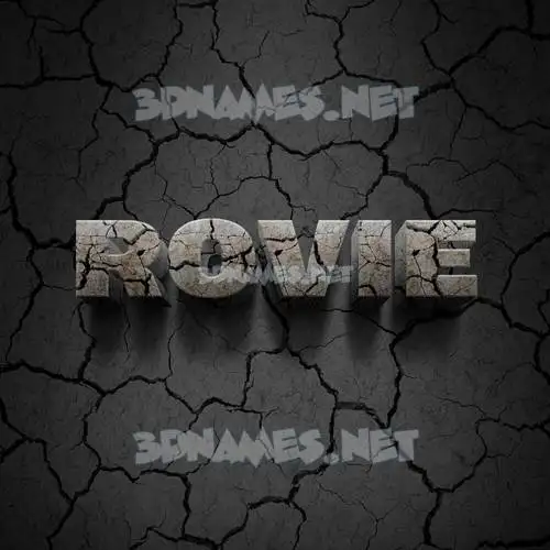 rovie in Cracked Stone style - 3D name wallpaper