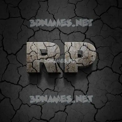 rp in Cracked Stone style - 3D name wallpaper