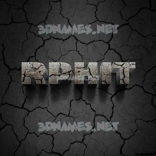 rphit in Cracked Stone style - 3D name wallpaper