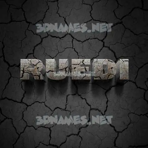 ruedi in Cracked Stone style - 3D name wallpaper