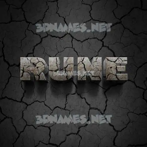 rune in Cracked Stone style - 3D name wallpaper