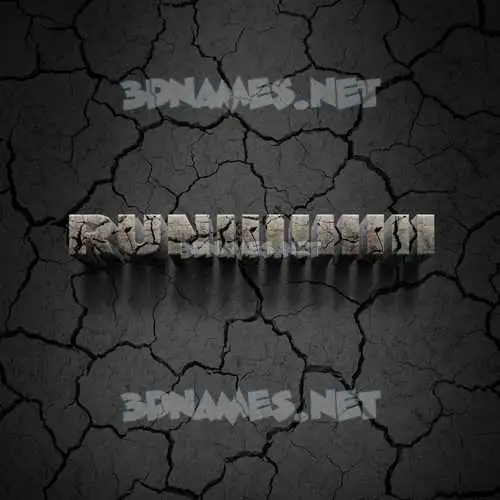 runiiiiiiiii in Cracked Stone style - 3D name wallpaper