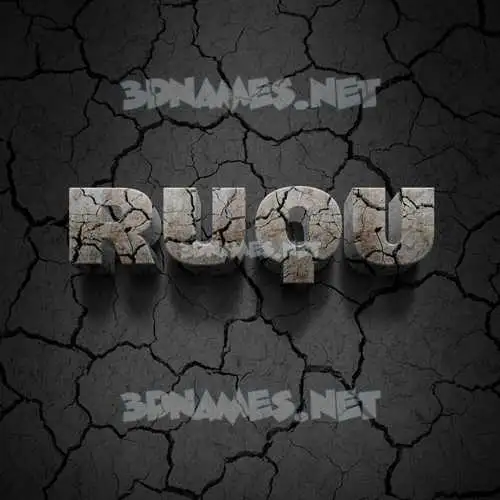 ruqu in Cracked Stone style - 3D name wallpaper ruqu in Cracked Stone style - 3D name wallpaper