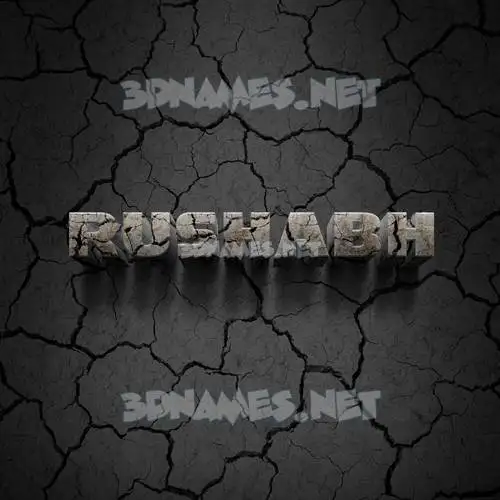 rushabh in Cracked Stone style - 3D name wallpaper