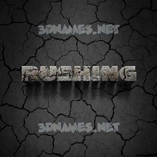 rushing in Cracked Stone style - 3D name wallpaper rushing in Cracked Stone style - 3D name wallpaper