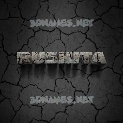 rushita in Cracked Stone style - 3D name wallpaper