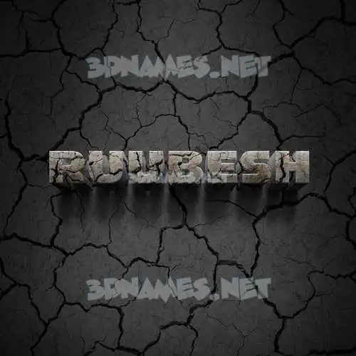 ruubesh in Cracked Stone style - 3D name wallpaper