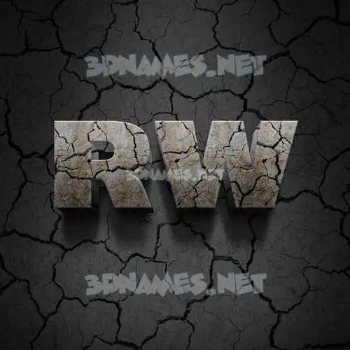 rw in Cracked Stone style - 3D name wallpaper