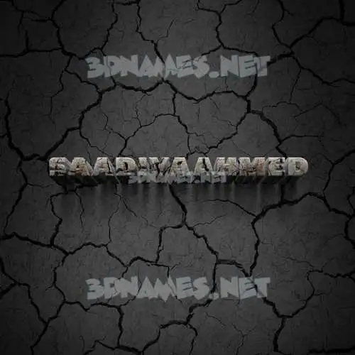 saadiyaahmed in Cracked Stone style - 3D name wallpaper