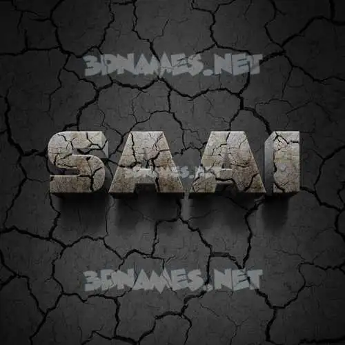 saai in Cracked Stone style - 3D name wallpaper