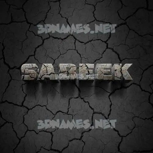 sabeek in Cracked Stone style - 3D name wallpaper