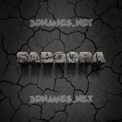saboora in Cracked Stone style - 3D name wallpaper saboora in Cracked Stone style - 3D name wallpaper