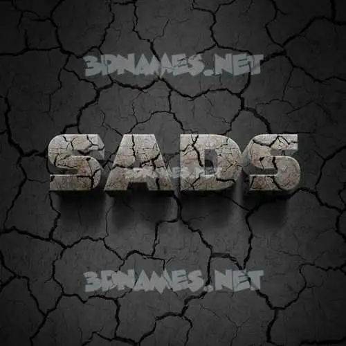 sads in Cracked Stone style - 3D name wallpaper
