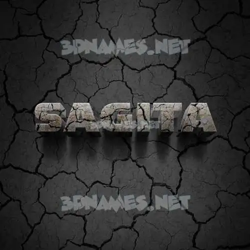 sagita in Cracked Stone style - 3D name wallpaper