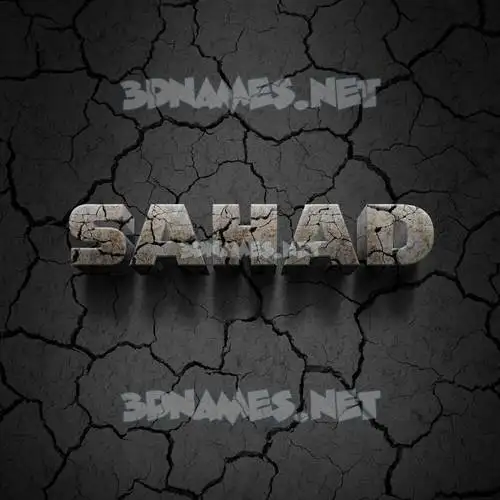 sahad in Cracked Stone style - 3D name wallpaper