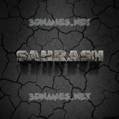 sahrash in Cracked Stone style - 3D name wallpaper