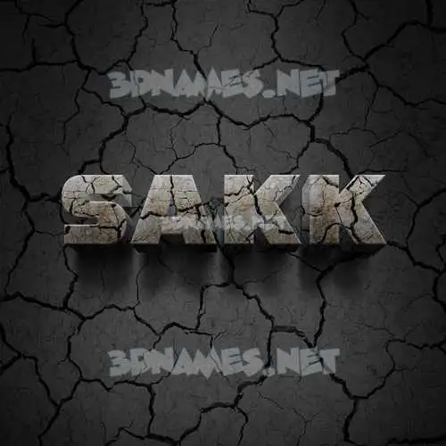 sakk in Cracked Stone style - 3D name wallpaper sakk in Cracked Stone style - 3D name wallpaper