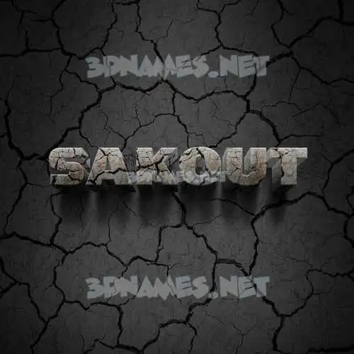 sakout in Cracked Stone style - 3D name wallpaper sakout in Cracked Stone style - 3D name wallpaper