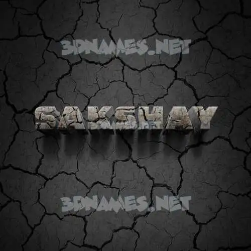 sakshay in Cracked Stone style - 3D name wallpaper