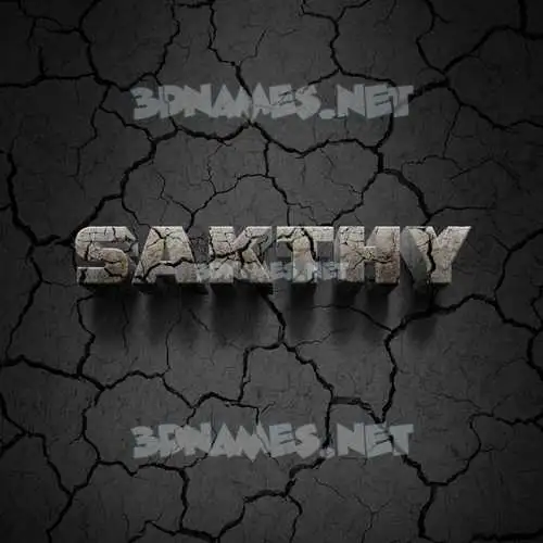sakthy in Cracked Stone style - 3D name wallpaper