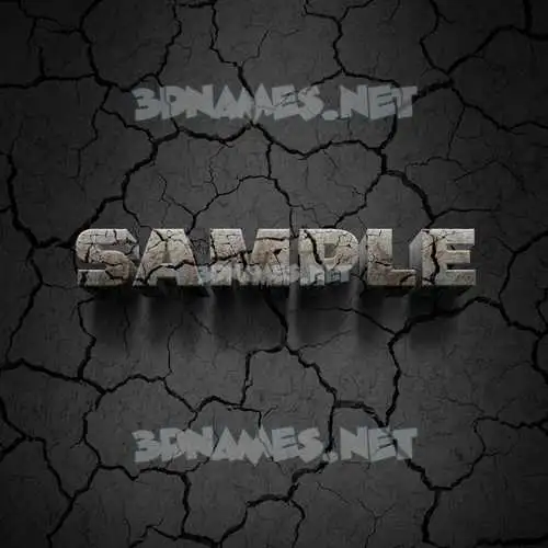 sample in Cracked Stone style - 3D name wallpaper