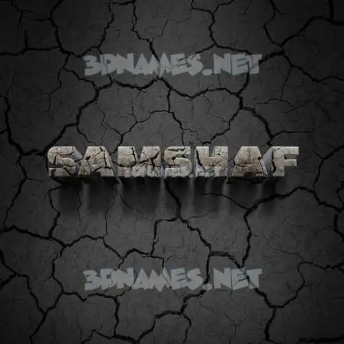 samshaf in Cracked Stone style - 3D name wallpaper