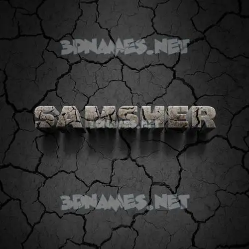 samsher in Cracked Stone style - 3D name wallpaper