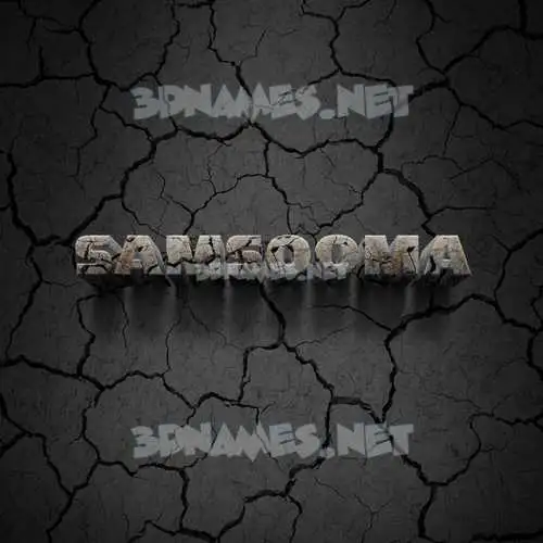 samsooma in Cracked Stone style - 3D name wallpaper