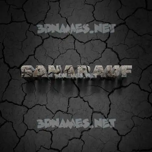 sanarauf in Cracked Stone style - 3D name wallpaper sanarauf in Cracked Stone style - 3D name wallpaper