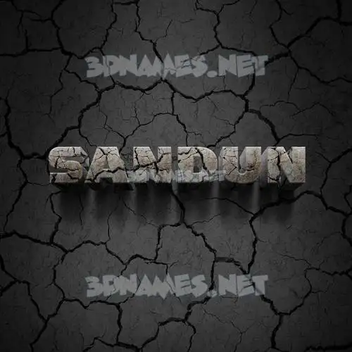 sandun in Cracked Stone style - 3D name wallpaper