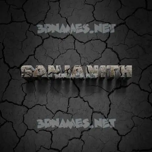sanjanith in Cracked Stone style - 3D name wallpaper