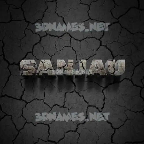 sanjau in Cracked Stone style - 3D name wallpaper