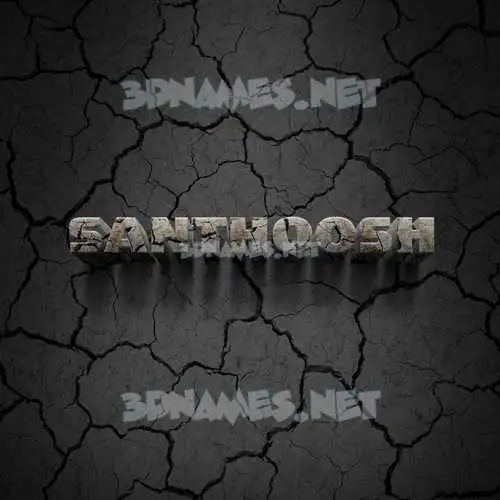 santhoosh in Cracked Stone style - 3D name wallpaper