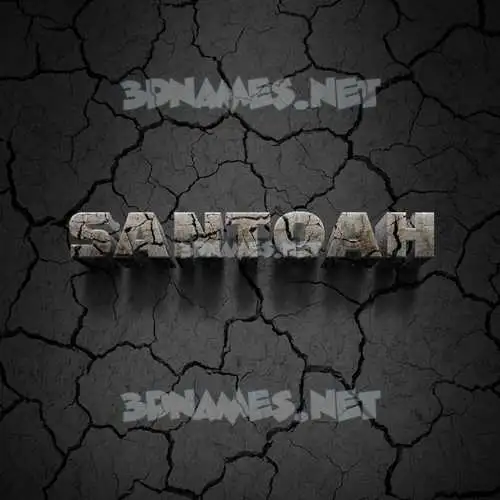 santoah in Cracked Stone style - 3D name wallpaper